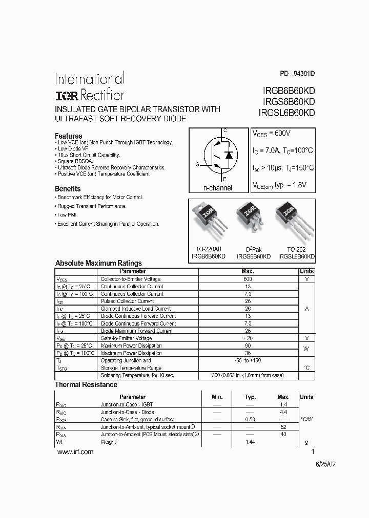 IRGB6B60KD_5180996.PDF Datasheet