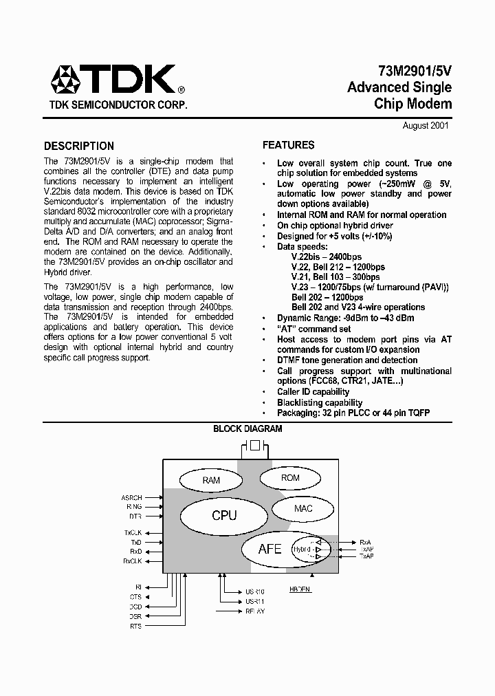 73M2901_5188273.PDF Datasheet