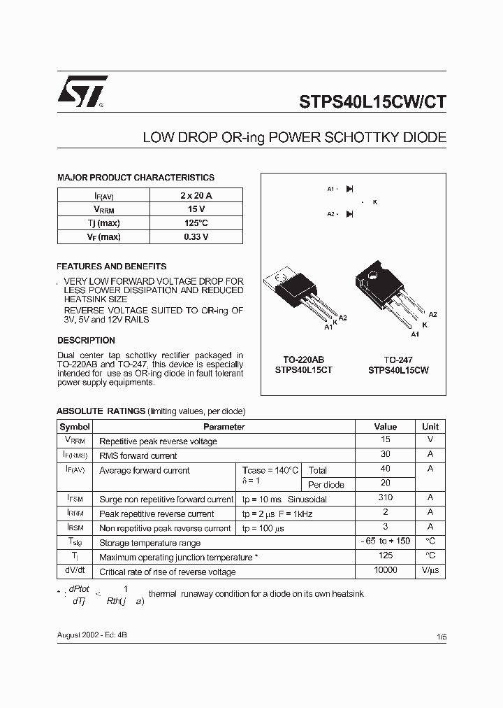 STPS40L15CT_5190153.PDF Datasheet