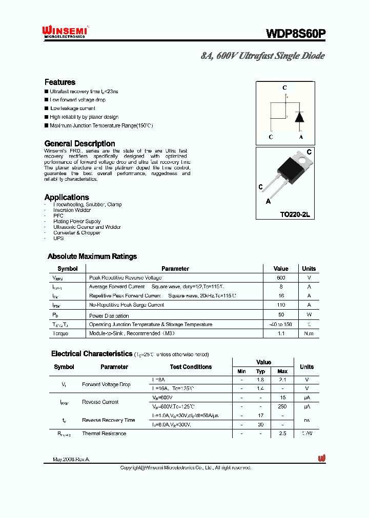 WDP8S60P_5190958.PDF Datasheet