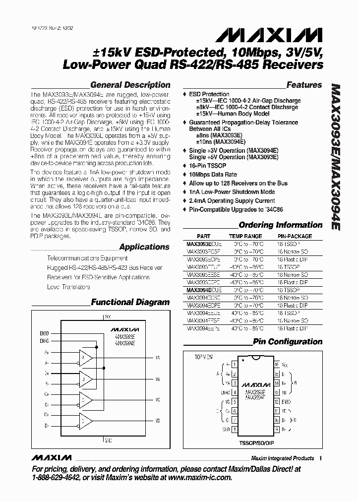 MAX3093ECPE_5191310.PDF Datasheet