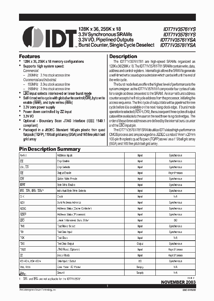 IDT71V35761S166PFI_5193271.PDF Datasheet