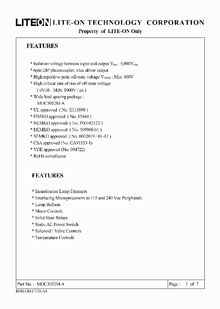 MOC3052M-A_5196019.PDF Datasheet