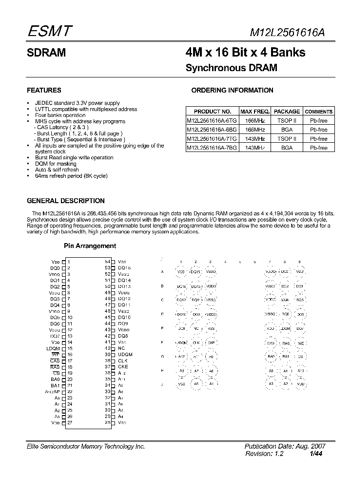 M12L2561616A-7TG_5198934.PDF Datasheet