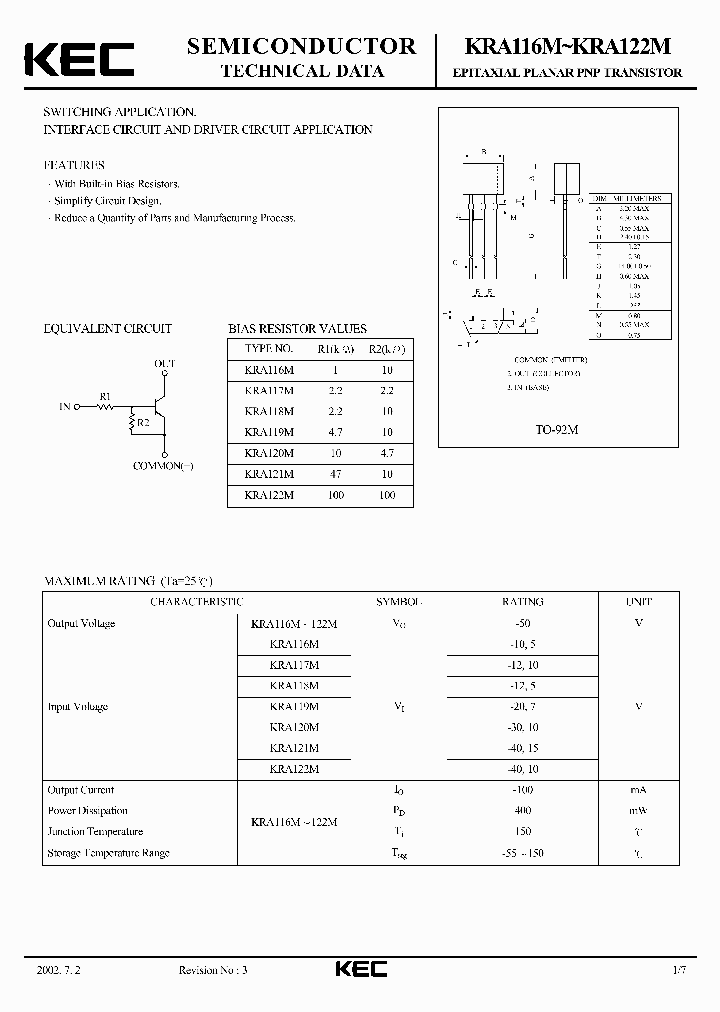 KRA118M_5201913.PDF Datasheet