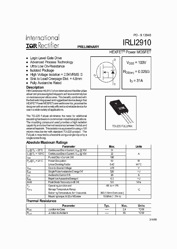 IRLI2910_5205228.PDF Datasheet