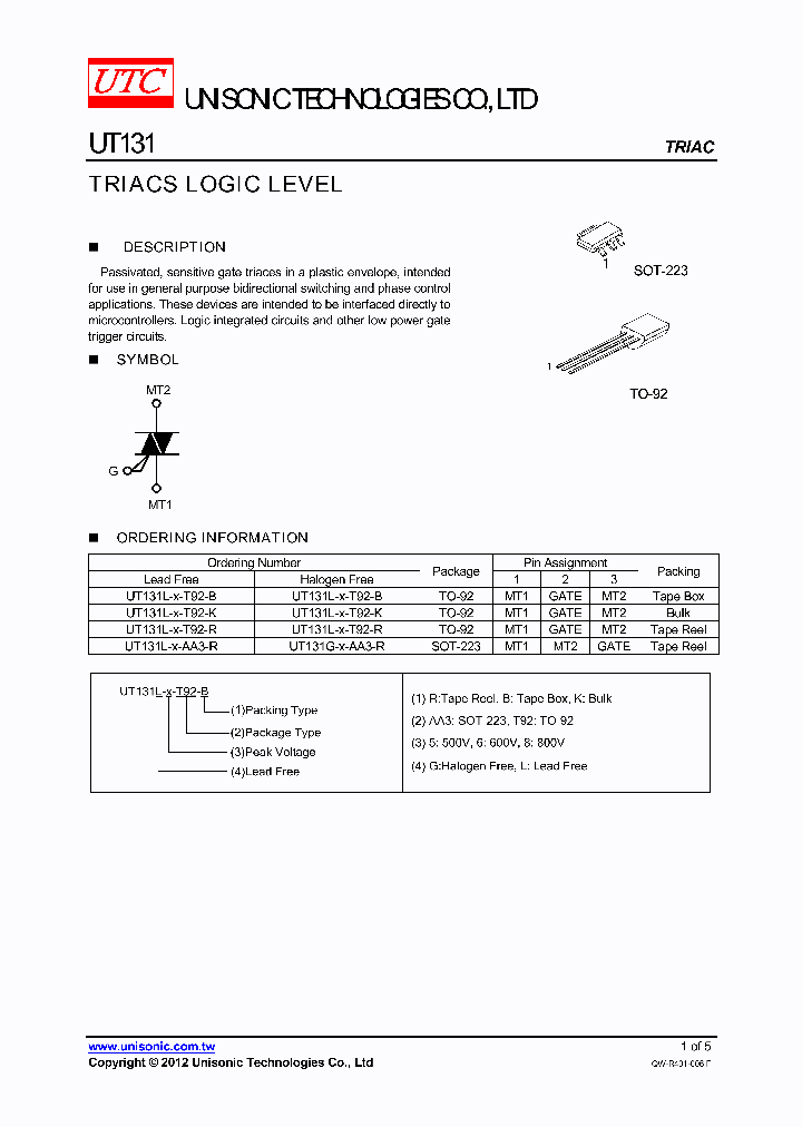 UT131L-X-T92-B_5207547.PDF Datasheet