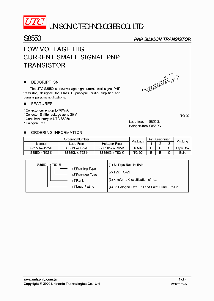 S8550-X-T92-B_5207548.PDF Datasheet
