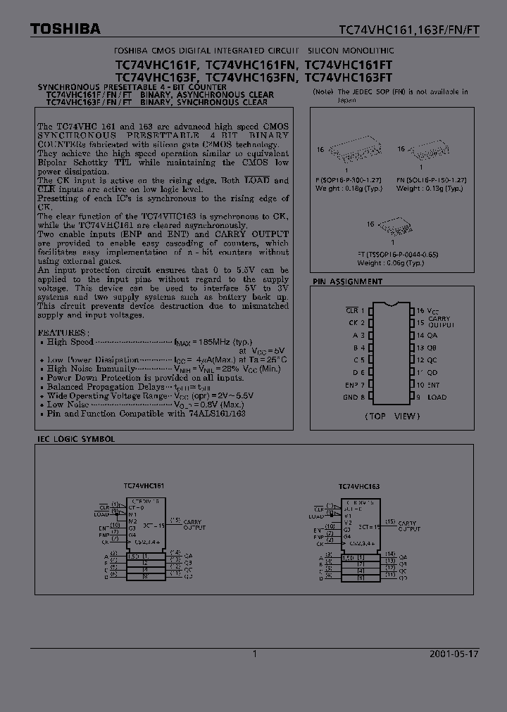 TC74VHC161FT_5214127.PDF Datasheet