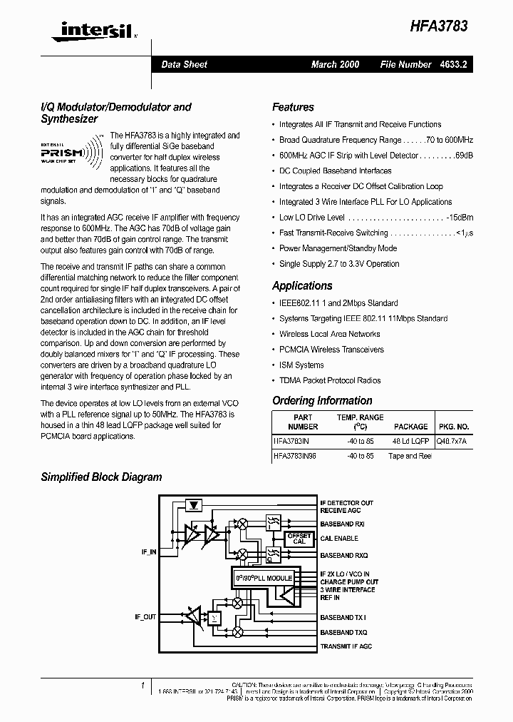 HFA3783_5213360.PDF Datasheet