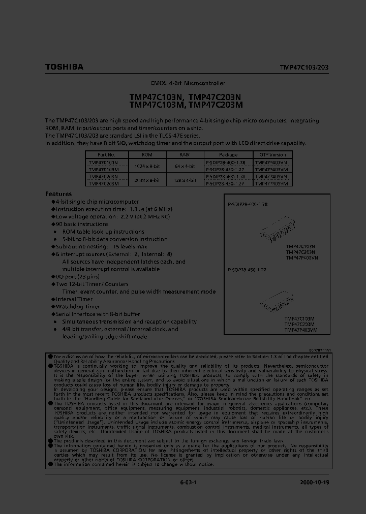TMP47C103M_5219698.PDF Datasheet