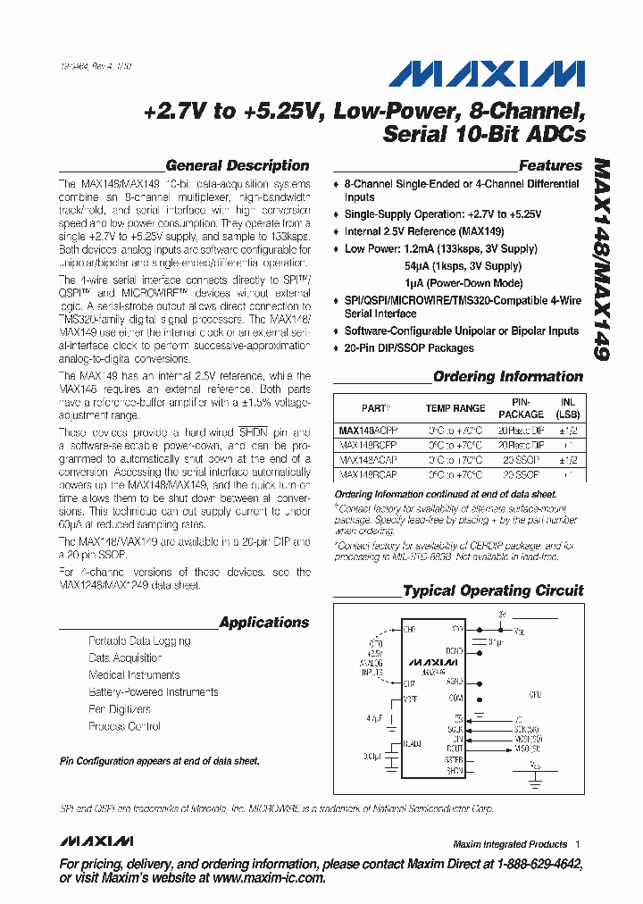 MAX148BEAP_5229736.PDF Datasheet