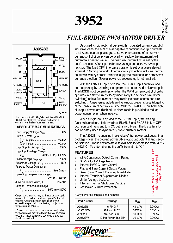 A3952S_5228748.PDF Datasheet