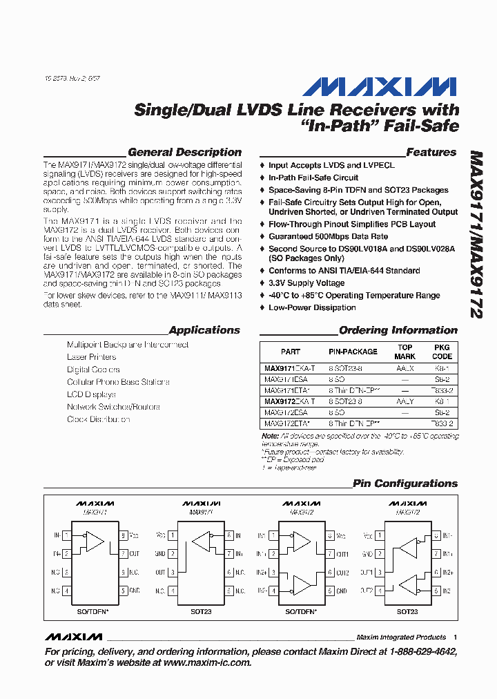 MAX9171ETA_5229493.PDF Datasheet