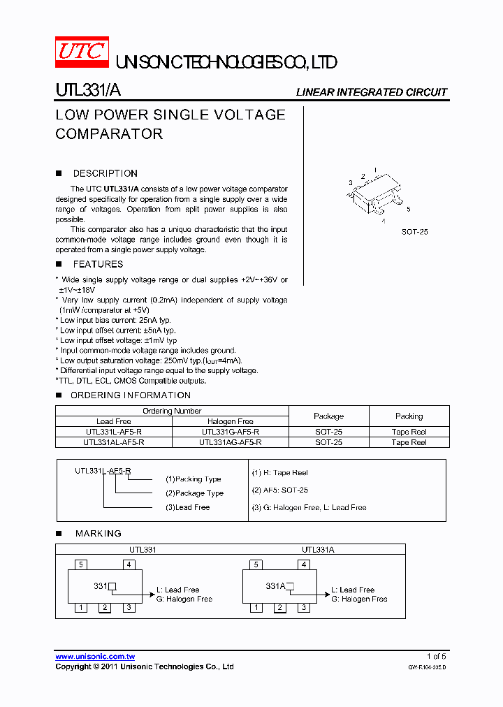 UTL331AG-AF5-R_5232710.PDF Datasheet