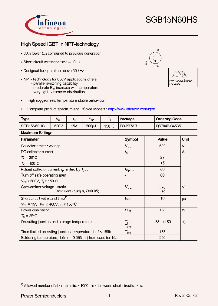 SGB15N60HS_5233045.PDF Datasheet
