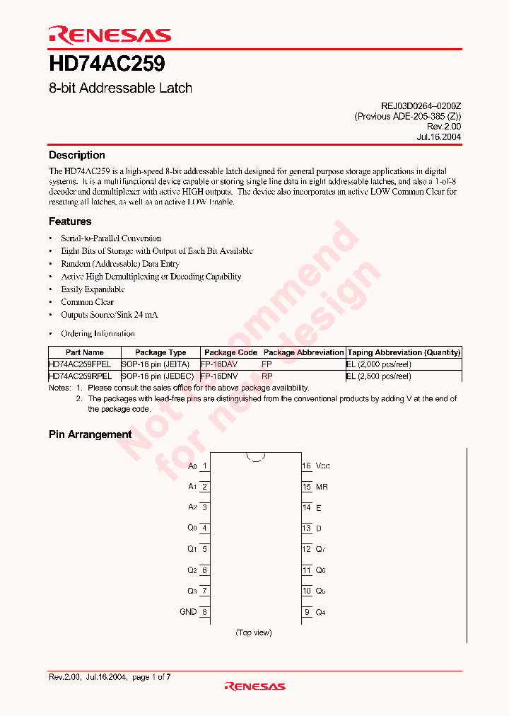 HD74AC259RPEL_5233226.PDF Datasheet