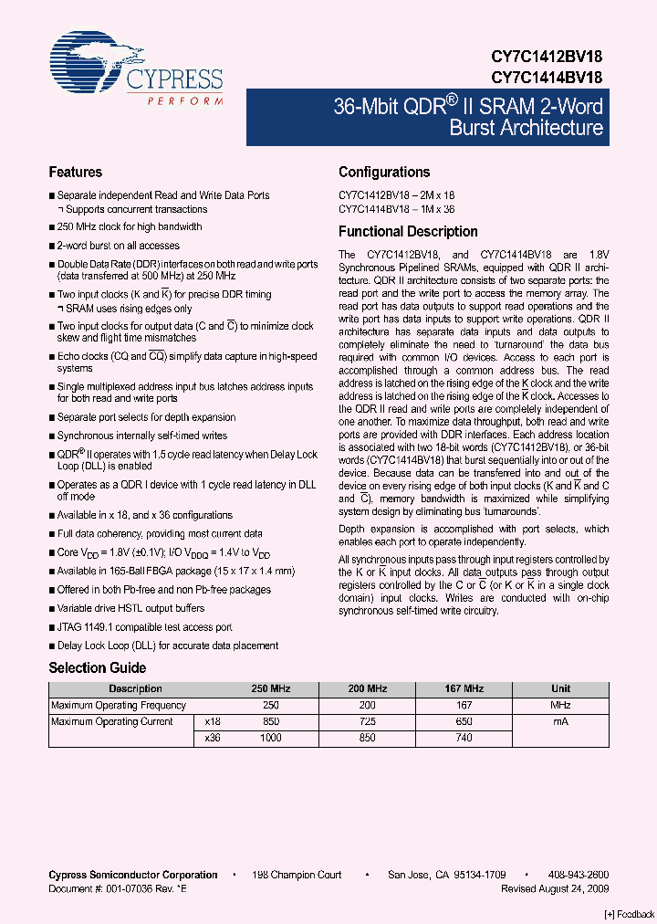 CY7C1412BV18-250BZC_5238933.PDF Datasheet