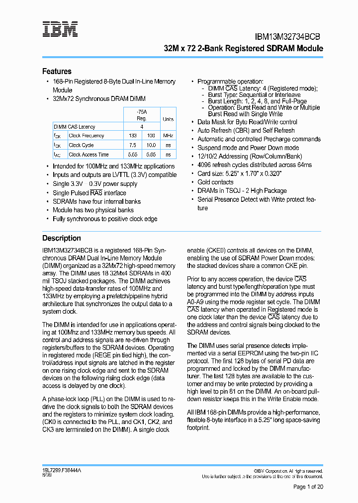IBM13M32734BCB_5242558.PDF Datasheet