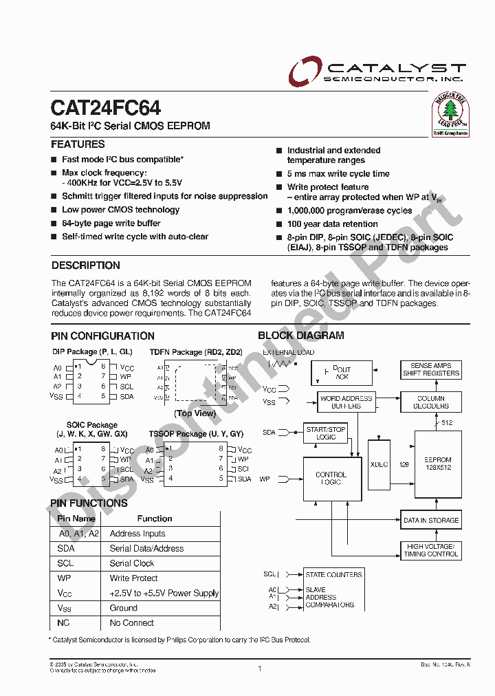 CAT24FC64GLETE13_5244286.PDF Datasheet