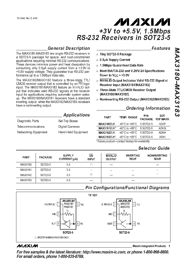 MAX3182EUKT_5246229.PDF Datasheet