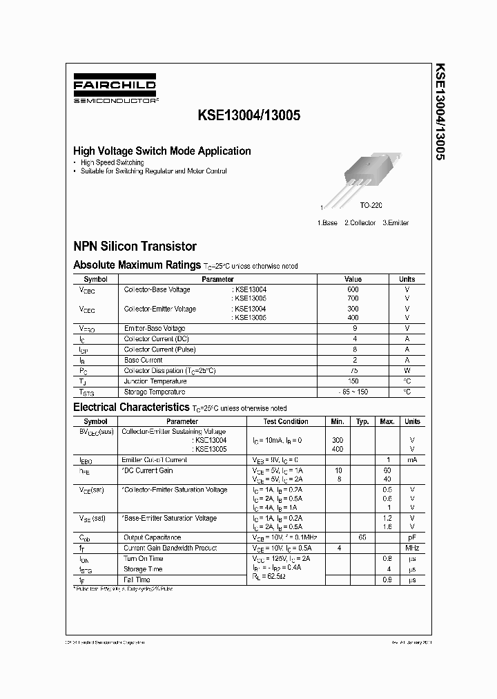 KSE13005H1A_5250316.PDF Datasheet