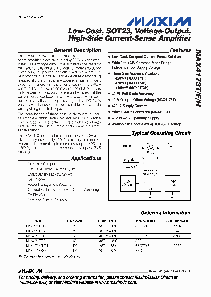 MAX4173TESAT_5251469.PDF Datasheet