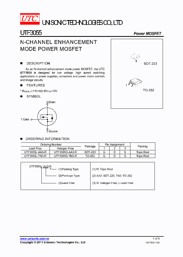 UTF3055L-TN3-R_5255193.PDF Datasheet