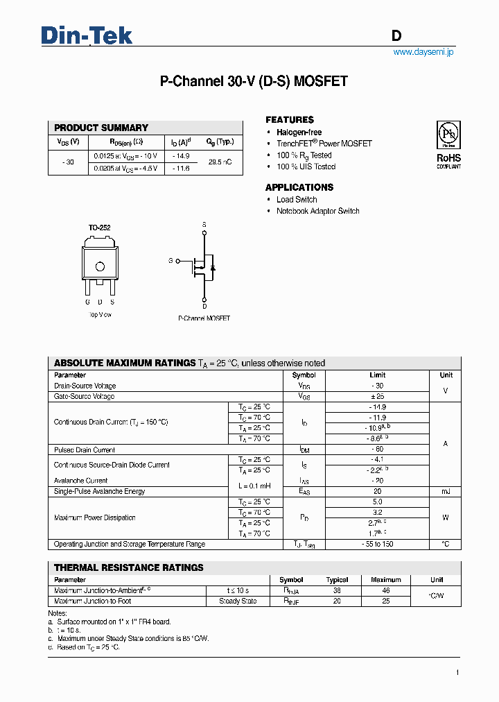 DTU15P03_5257007.PDF Datasheet