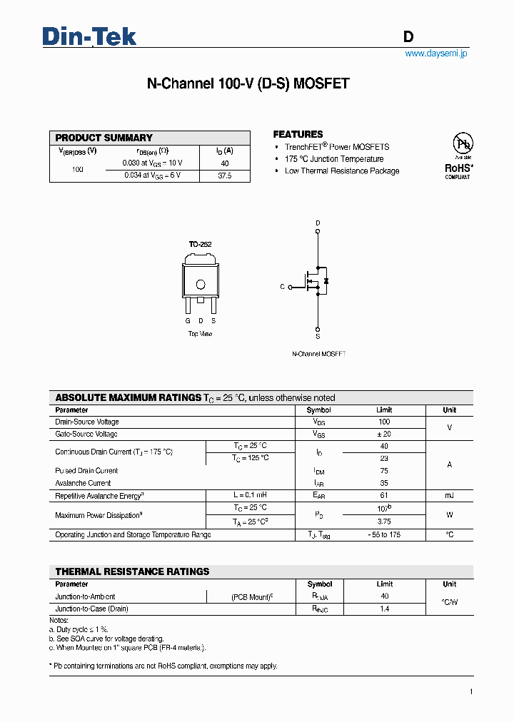 DTU40N10_5257013.PDF Datasheet