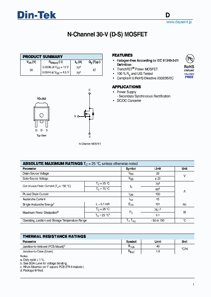 DTU70N03_5257016.PDF Datasheet