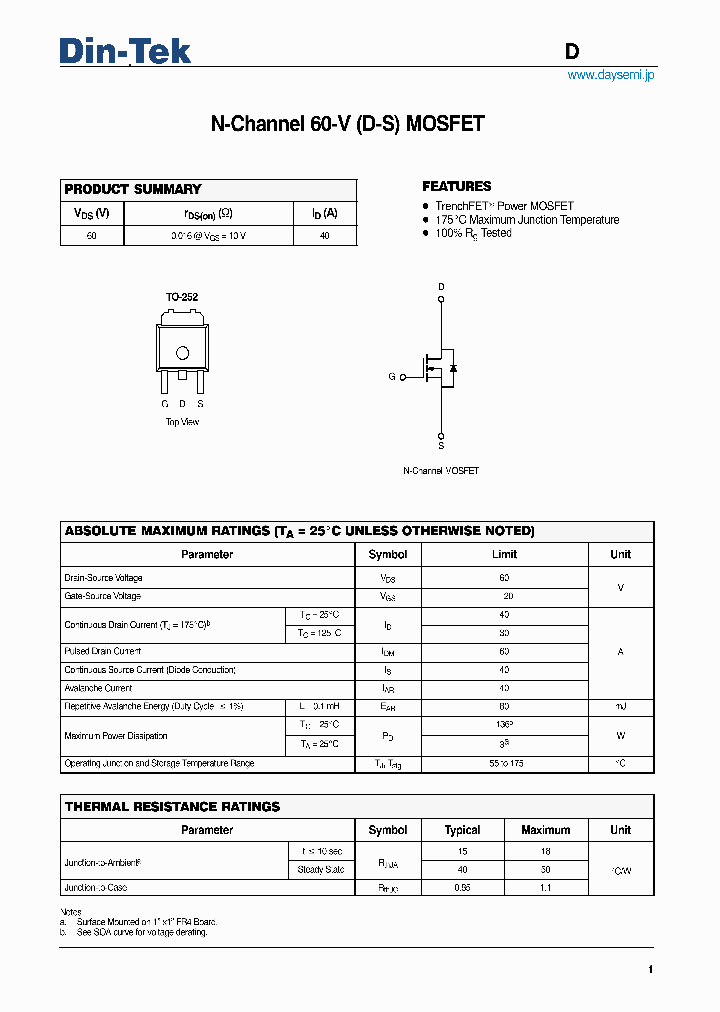 DTU40N06_5257012.PDF Datasheet