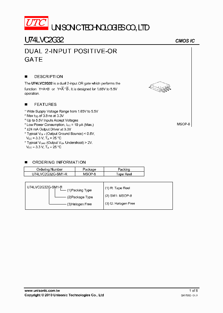 U74LVC2G32G-SM1-R_5258845.PDF Datasheet