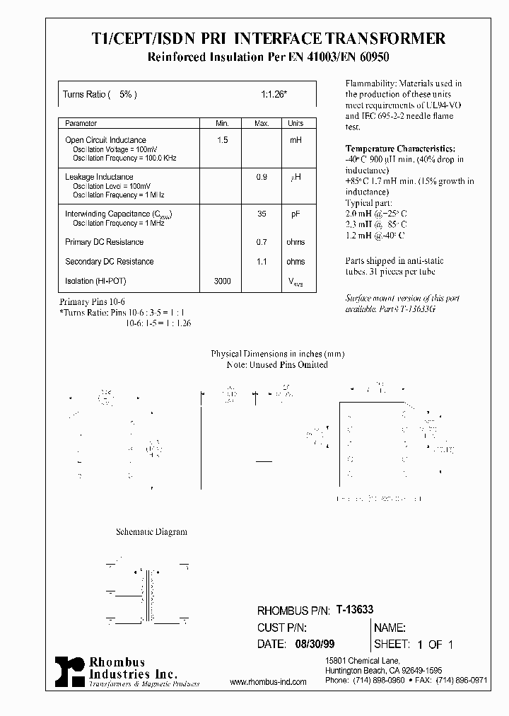 T-13633_5260389.PDF Datasheet
