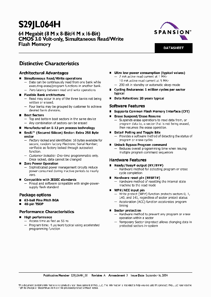 S29JL064H60TAI002_5263256.PDF Datasheet
