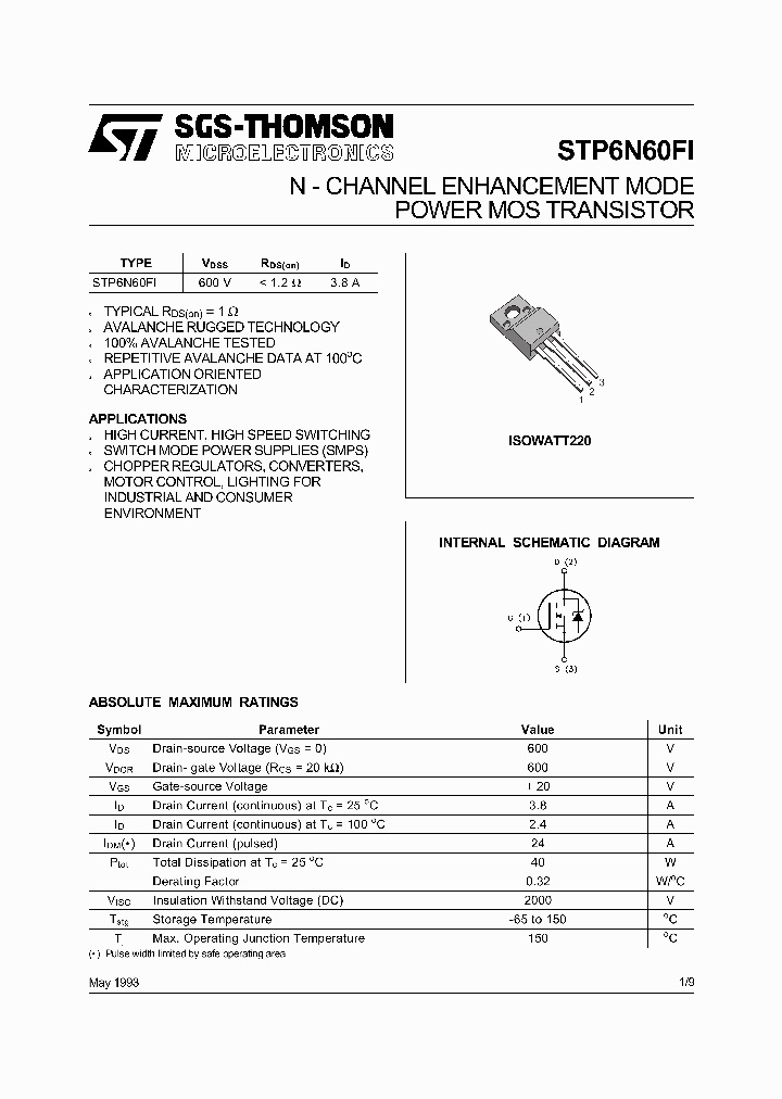 STP6N60FI_5262359.PDF Datasheet