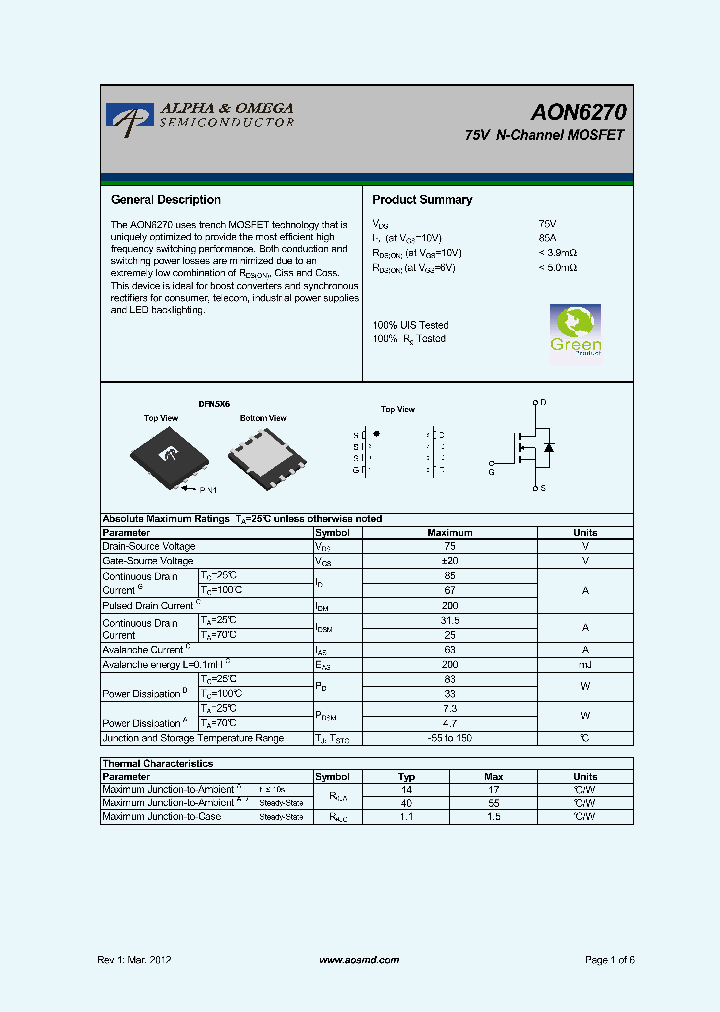 AON6270_5267149.PDF Datasheet