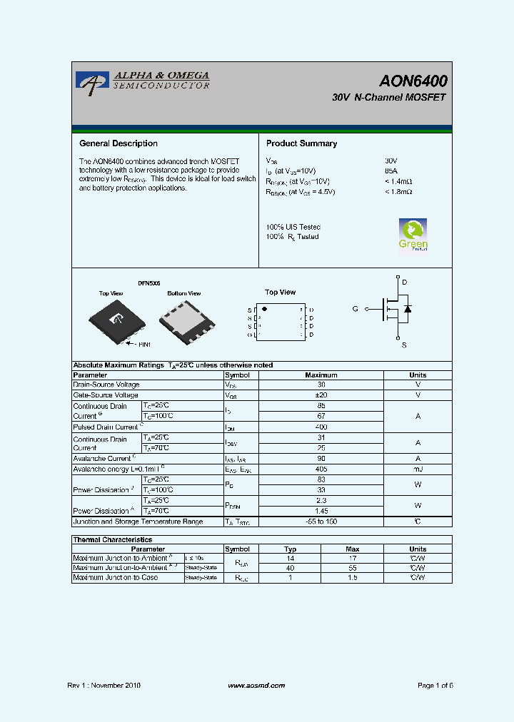 AON6400_5267154.PDF Datasheet