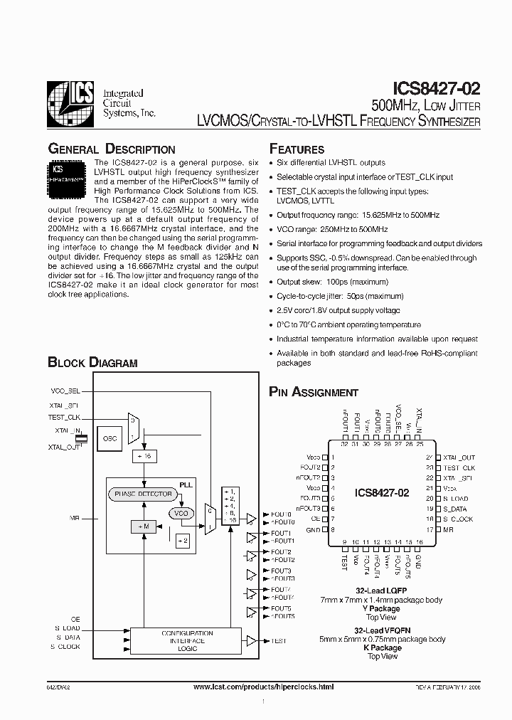 ICS8427DK-02LF_5268446.PDF Datasheet