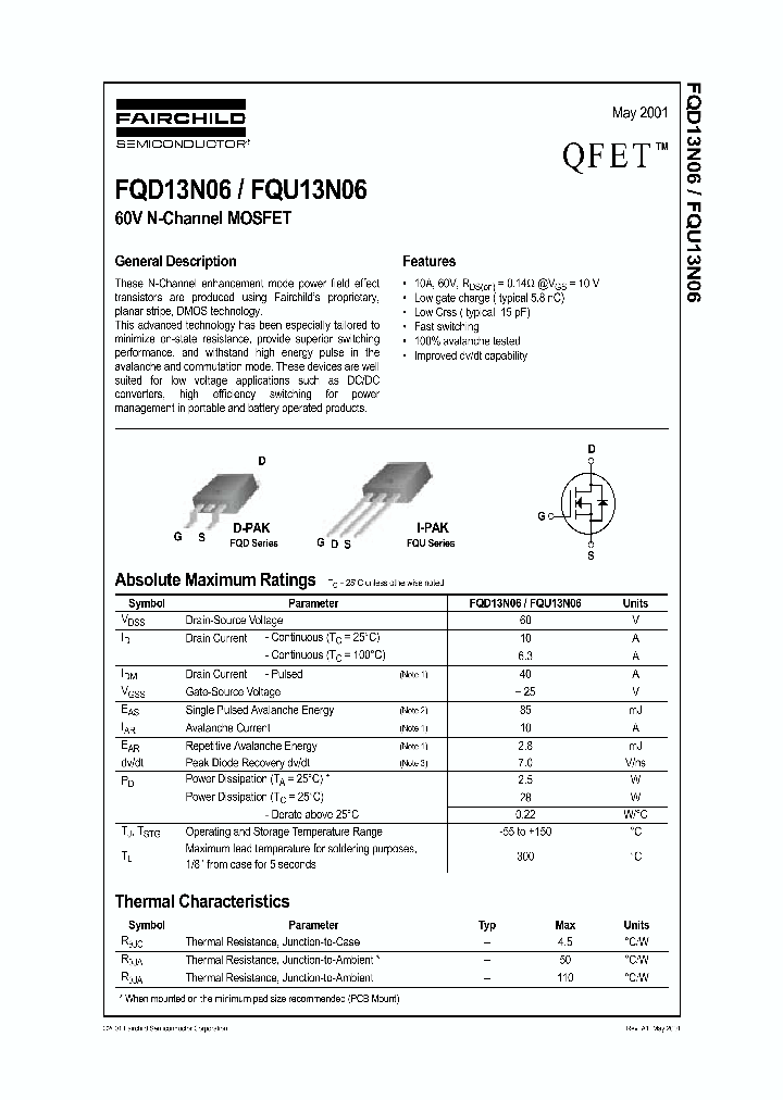 FQD13N06TFNL_5273771.PDF Datasheet
