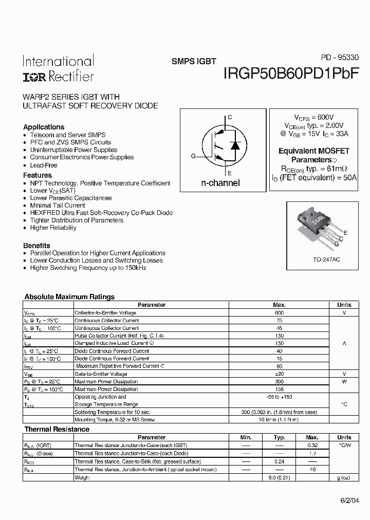 IRGP50B60PD1PBF_5272692.PDF Datasheet