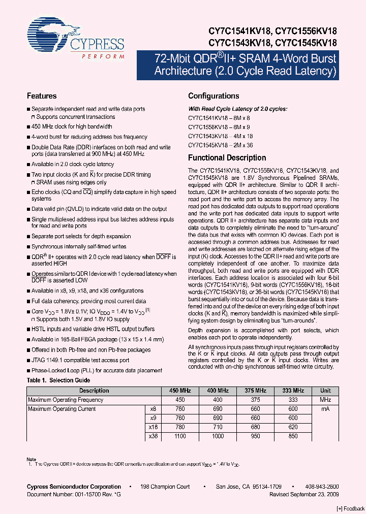 CY7C1543KV18-400BZC_5274529.PDF Datasheet
