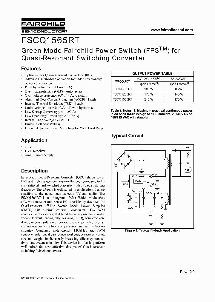 FSCQ1565RTYDTU_5286317.PDF Datasheet