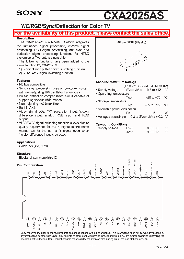 CXA2025AS_5291834.PDF Datasheet