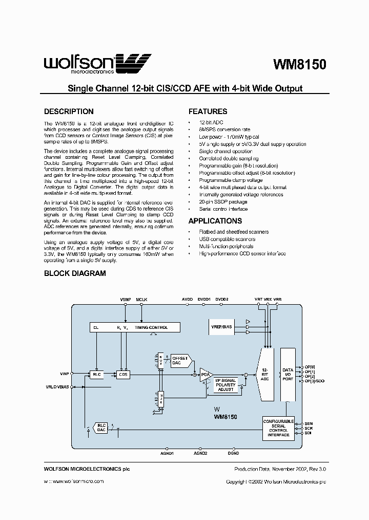 WM8150CDSR_5296870.PDF Datasheet