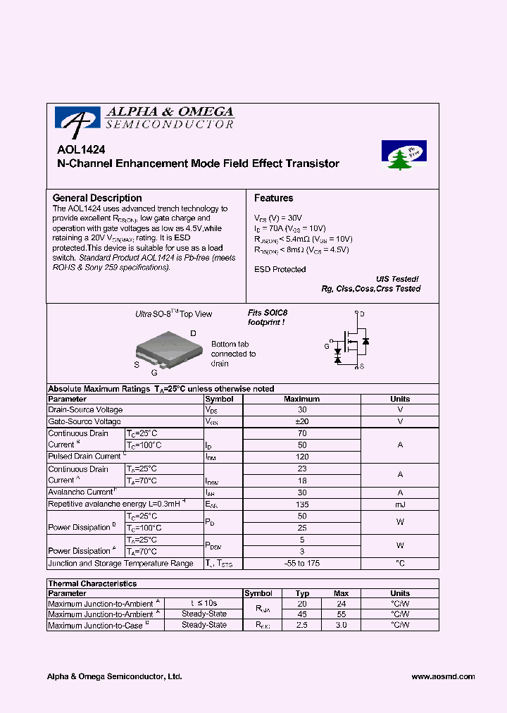 AOL1424_5299443.PDF Datasheet