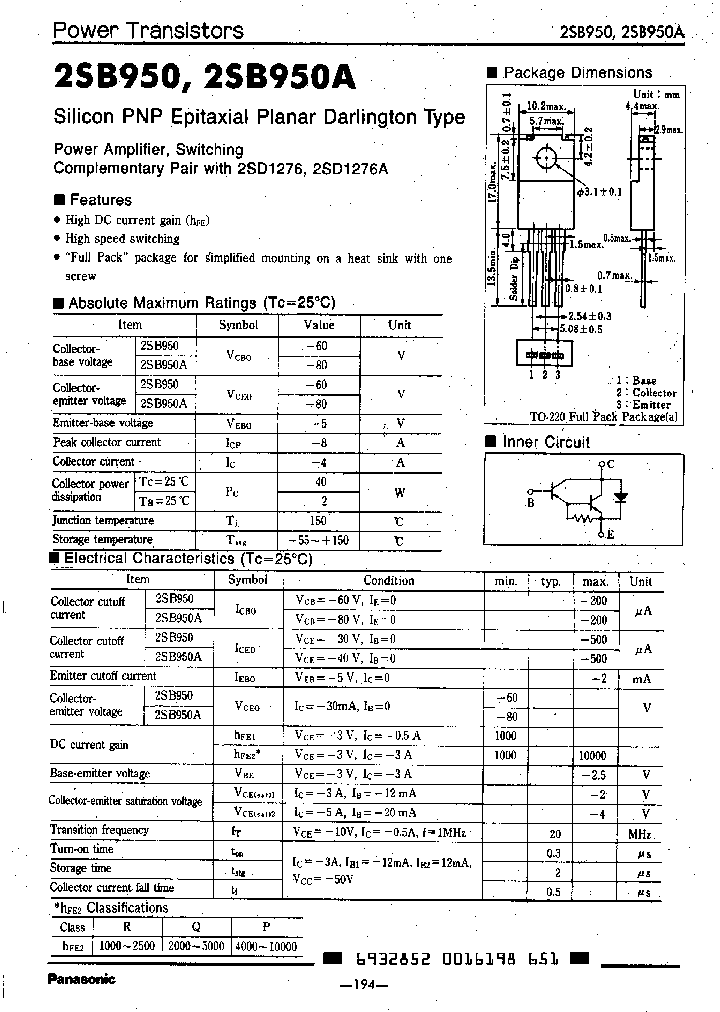 2SB950R_5302200.PDF Datasheet