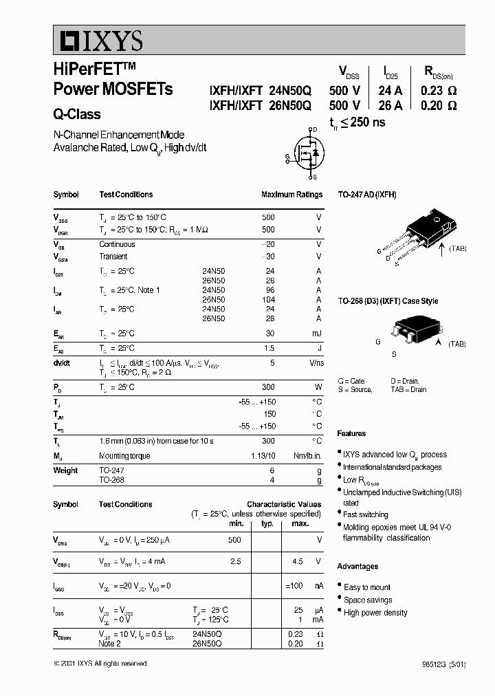 IXFH26N50Q_5309836.PDF Datasheet