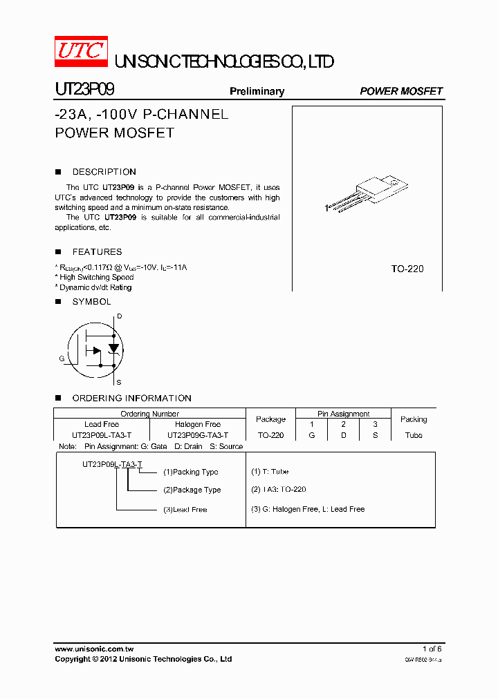 UT23P09L-TA3-T_5316504.PDF Datasheet