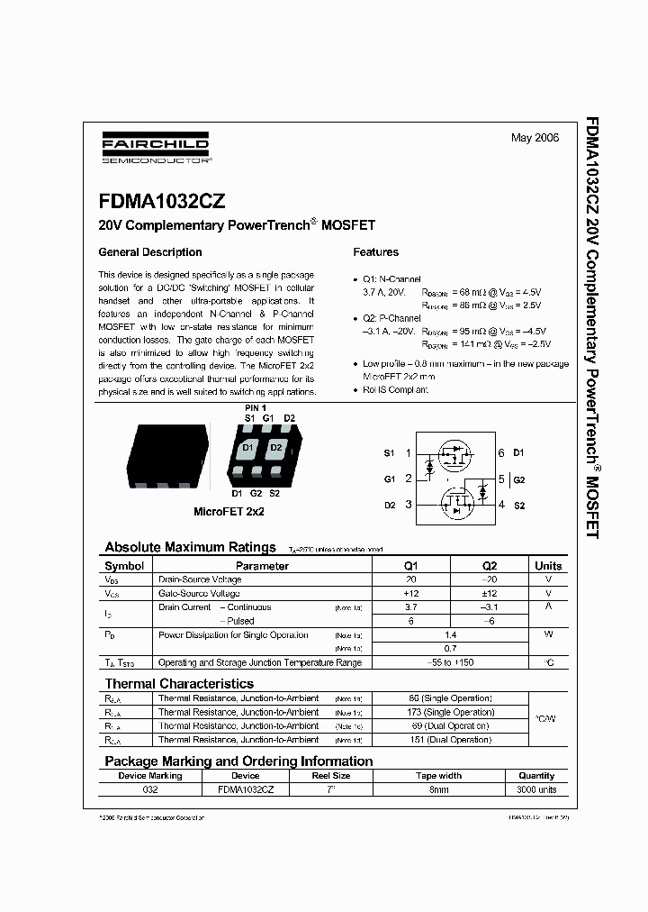 FDMA1032CZ_5331257.PDF Datasheet